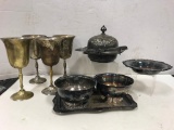 ASSORTED SILVERPLATE DISHES