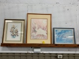 (3) WATER COLOR FRAMED DECORATOR PRINTS