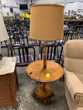 ROUND MAPLE LAMP TABLE