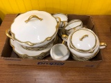 SET OF GOLD TRIMMED HAVILAND LIMOGES CHINA