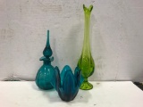 (3) ARTGLASS VASES / JARS