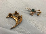 (2) STERLING SILVER BROOCHES