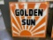 LARGE GOLDEN SUN FEEDS SINGLE SIDED TIN SIGN