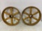 (2) CAST IRON IMPLEMENT DOLLY WHEELS