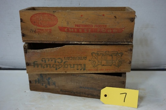 (3) ASSORTED WOODEN CHEESE BOXES