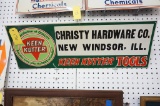 KEEN KUTTER CHRISTIE HARDWARE NEW WINDSOR, IL TIN SIGN