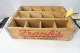 FRANK'S QUALITTY BEVERAGES WOOD SODA BOTTLE CRATE