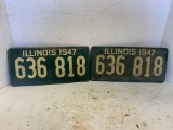 1947 ILLINOIS SOYBEAN LICENSE PLATES