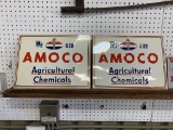 (2) AMOCO AGRICULTURAL CHEMICALS TIN SIGNS