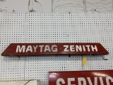 KELLER'S MAYTAG ZENITH WOOD HAND PAINTED 2 SIDED SIGN