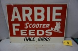 ARBIE SCOOTER FEEDS TIN SIGN