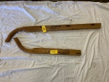 PAIR OF NUTTING OAK PLOW OR IMPLEMENT HANDLES