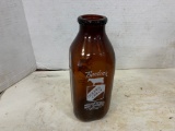 BORDEN'S GOLDEN TEST AMBER GLASS QUART MILK BOTTLE