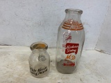 WHIITE HOUSE DAIRY FARM HALF PINT & MODERN DAIRY QUART MILK BOTTLES