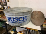 BUSCH BEER GALVANIZED WASH TUB & SCALE HOPPER