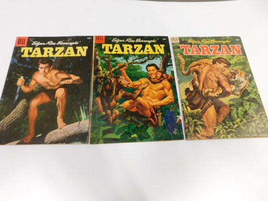 (3) DELL TARZAN COMIC BOOKS (1954-56)