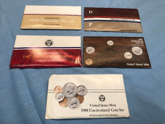 1984 - 1988 UNCIRCULATED COIN SETS D & P MINTS