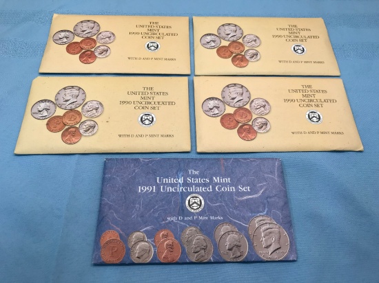 1990 & 1991 U.S. MINT UNCIRCULATED COIN SETS
