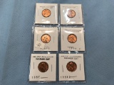 (6) SLEEVED UNCIRCULATED WHEAT PENNIES