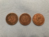 (3) LARGE CANADAIN ONE CENT PIECES