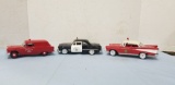 (3) 1:24 SCALE POLICE & FIRE CHIEF DIE CAST CARS