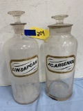 PAIR OF GOLD LEAF APOTHECARY BOTTLES
