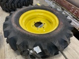 JOHN DEERE 6 LUG RIM W/ TITAN 8-16 BAR TREAD TIRE