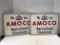 (2) WE USE AMOCO AGRICULTURAL CHEMICALS TIN SIGNS