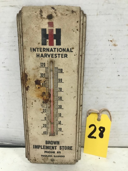INTERNATIONAL HARVESTER BROWN IMPLEMENT TOULON, IL TIN THERMOMETER