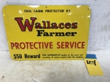 WALLACES FARMER PROTECTIVE SERVICE TIN SIGN