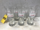 (7) HAMM'S BEER 8OZ BEER GLASSES