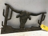 CAST IRON PLAQUE W/ STEER & CACTUS