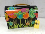 VINTAGE TIN LUNCH BOX W/ 1960'S - 70'S VINTAGE FLOWERS
