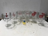 6 ASSORTED BEER GLASSES SCHLITZ,BUDWEISER,MICHELOB,OLD MILWAUKEE