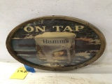 HAMMS  BEER ON TAP ROUND SIGN