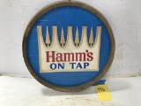 HAMMS  BEER ON TAP ROUND SIGN