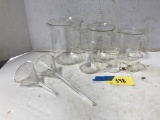 VINTAGE PYREX  NESTING GLASS MEASURING CUPS AND FUNNELS