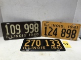 1940 1941 1942 ILLINOIS LICENSE PLATES