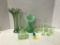 VARIOUS GREEN DEPRESION, CARNIVAL & ART GLASS ITEMS