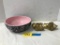 HULL POTTERY #29 BLACK & PINK BOWL