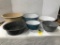 GROUP OF (6) VARIOUS ENAMEL BOWLS