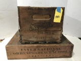 NEBITT'S CALIFORNIA ORANGE DRINK CRATE & UNMARKED WOOD BOX