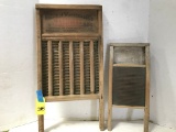 NATIONAL NO. 801 BRASS WASH BOARD & SMALL UNMARKED WASH BOARD