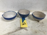 (3) MINIATURE STONEWARE MIXING BOWLS