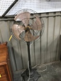 GE STEEL BLADE ELECTRIC FAN ON STAND (WORKS)