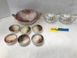 NIPPON BOWL W/6 SMALL NUT CUPS PR NIPPON SUGAR BOWLS