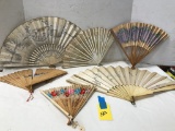 (6) VINTAGE ORIENTAL HAND FANS