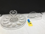 CANDLEWICK EGG PLATE & CANDY DISH