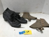 VINTAGE LEATHER LADY'S BOOTS & SPATS