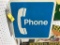 DOUBLE SIDED METAL FLANGE PHONE SIGN